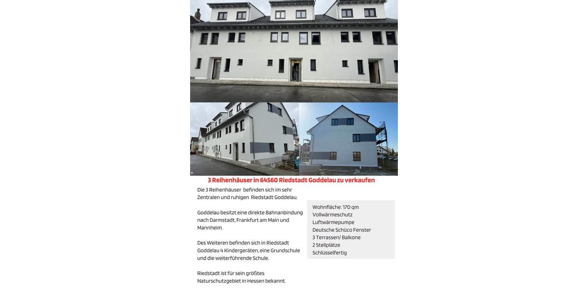 Reihenhaus Riedstadt - 560.000&euro; | Angebot:26962327