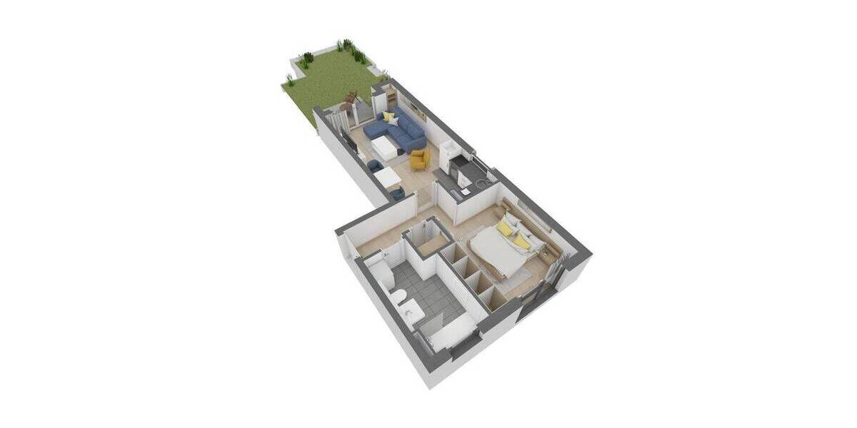 Etagenwohnung Offenbach am Main Bürgel - 2 Zimmer, 45 m&sup2;, 269.620&euro; | Angebot:26891450