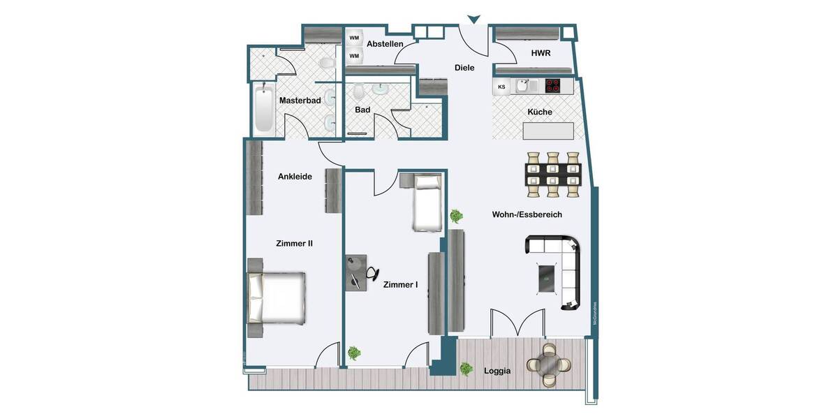 Etagenwohnung Frankfurt am Main Gallus - 3 Zimmer, 125 m&sup2;, 960.000&euro; | Angebot:26433418