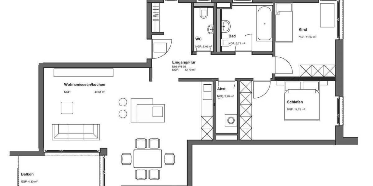 Etagenwohnung Offenbach am Main Bieberer Berg - 3 Zimmer, 96 m&sup2;, 511.291&euro; | Angebot:24595490