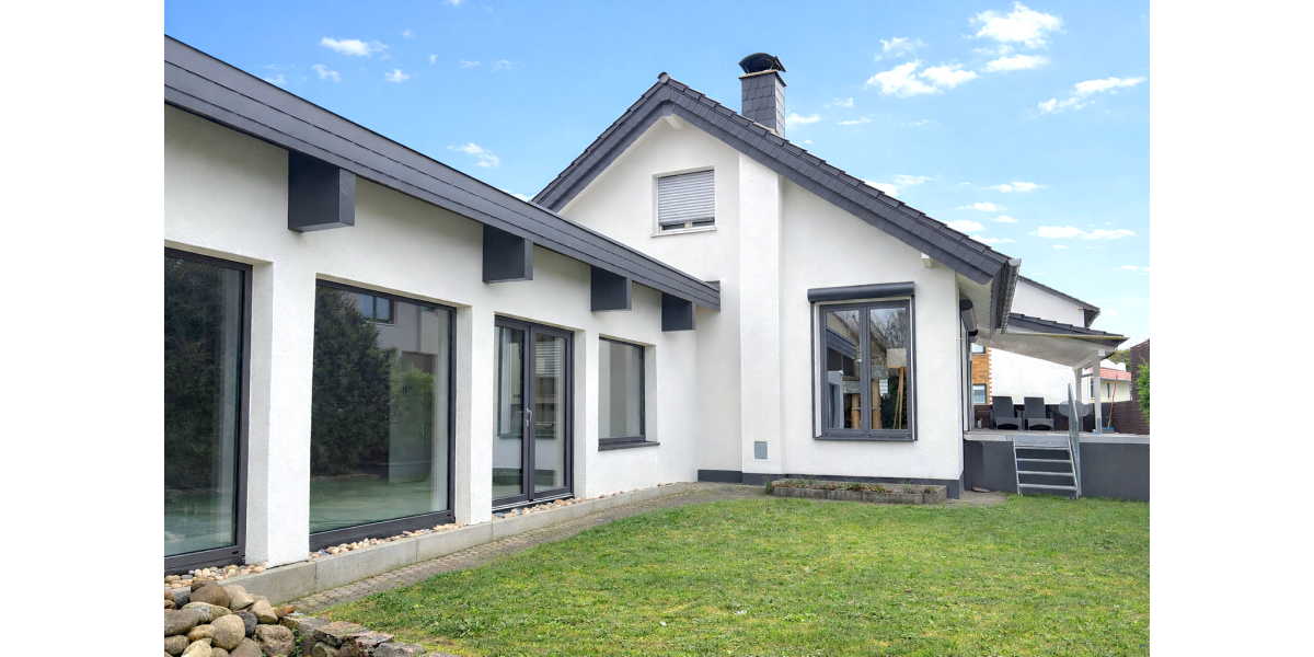 Provisionsfrei* Modernes Einfamilienhaus mit Anbau, Kamin, Sauna & Sonnenterrasse - Gewerbeobjekt Reinheim | Angebot:26249395