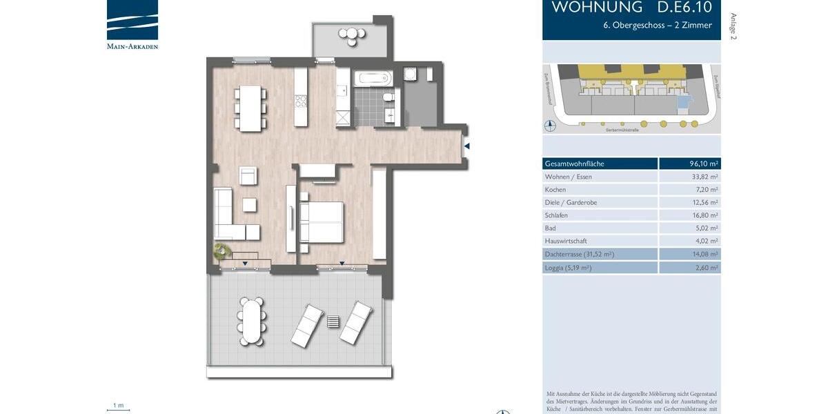 Einfamilienhaus Frankfurt am Main Sachsenhausen - 2 Zimmer, 96 m&sup2;, 1.920&euro; | Angebot:26347951