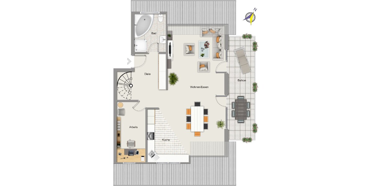albero:) das nennt man mal ein Wohnzimmer - Maisonettenwohnung Seligenstadt Froschhausen | Angebot:27371081
