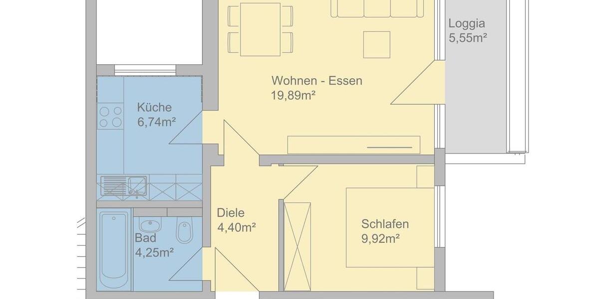 Komplett möblierte 2 Zimmer Wohnung direkt am Wald 2 zimmer