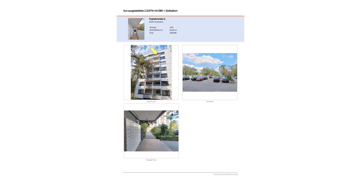 Etagenwohnung Griesheim - 2 Zimmer, 64 m&sup2;, 230.000&euro; | Angebot:21940043