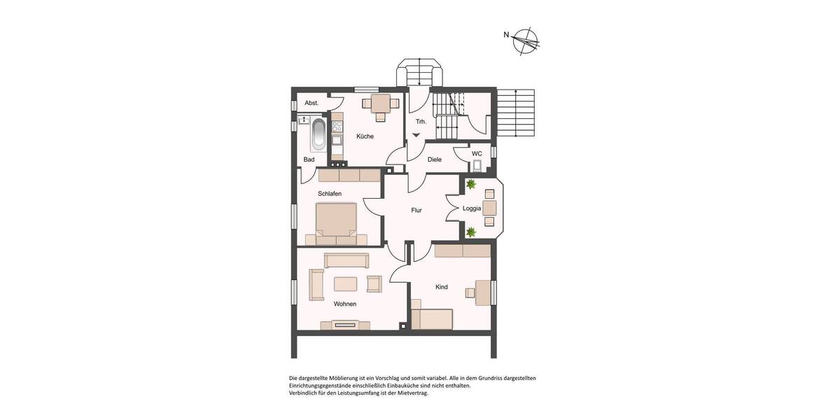 Etagenwohnung Darmstadt Bessungen - 3 Zimmer, 83 m&sup2;, 1.137&euro; | Angebot:26929909